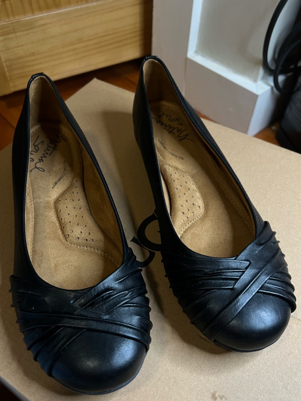 Natural Soul Black Women’s Slip-On Ballet Flats